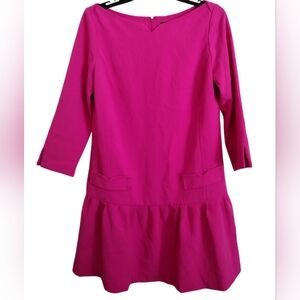 Victoria Beckham For Target Bright Pink Dress with Ruffle Hem Size Small